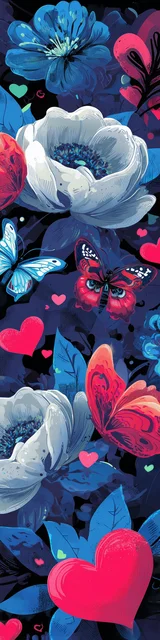 Free butterfly bookmarks of a butterfly with white flowers